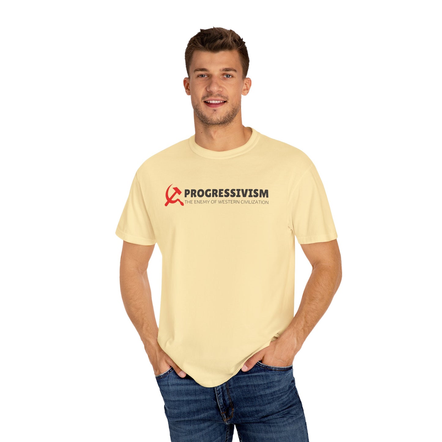 "Progressivism - Enemy of Western Civilization", Unisex T-shirt (Light Colors)