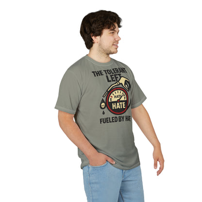 "The Tolerant Left", Unisex T-shirt (Deep Seagrass Grey)