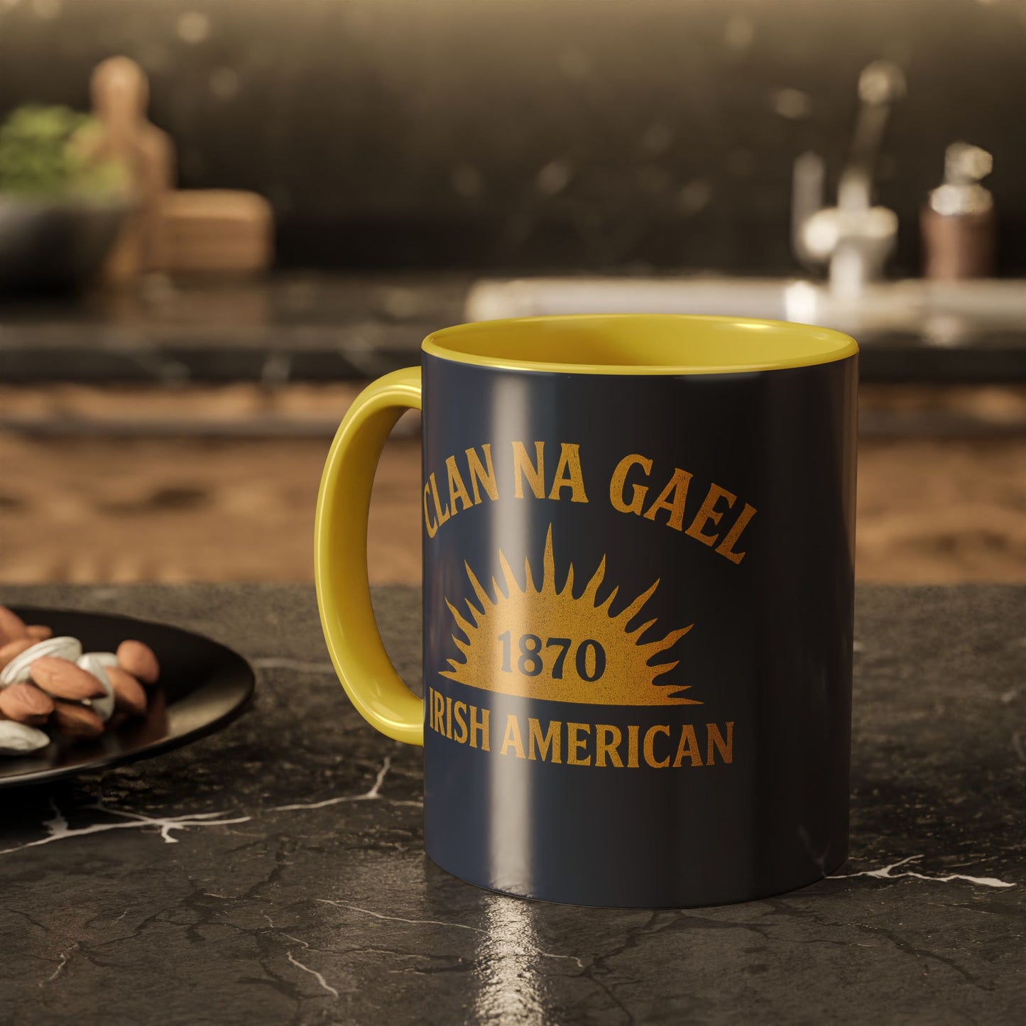 "Clan na Gael - Irish American", Colorful Mugs (11oz, 15oz) (Blue Burka Grey)