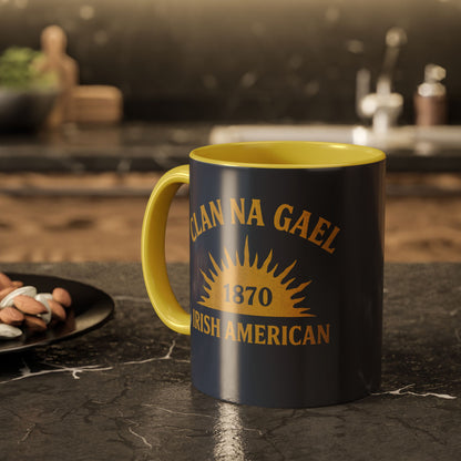 "Clan na Gael - Irish American", Colorful Mugs (11oz, 15oz) (Blue Burka Grey)