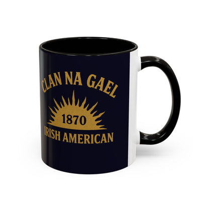 "Clan na Gael - Irish American", Colorful Mugs (11oz, 15oz) (Black Rock Blue)