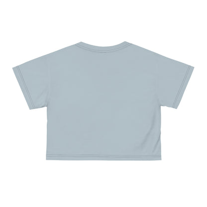 "Delicious Cherries", Crop Tee (Washed Silver-Blue)