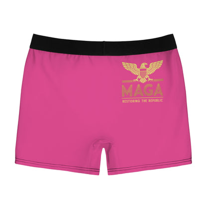 "MAGA - Restoring the Republic", Men's Boxer Briefs (Hot Pink)