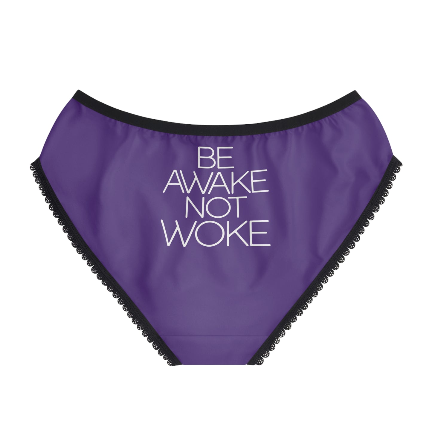 "Be Awake Not Woke" #2, Women's Briefs (Deep Purple)