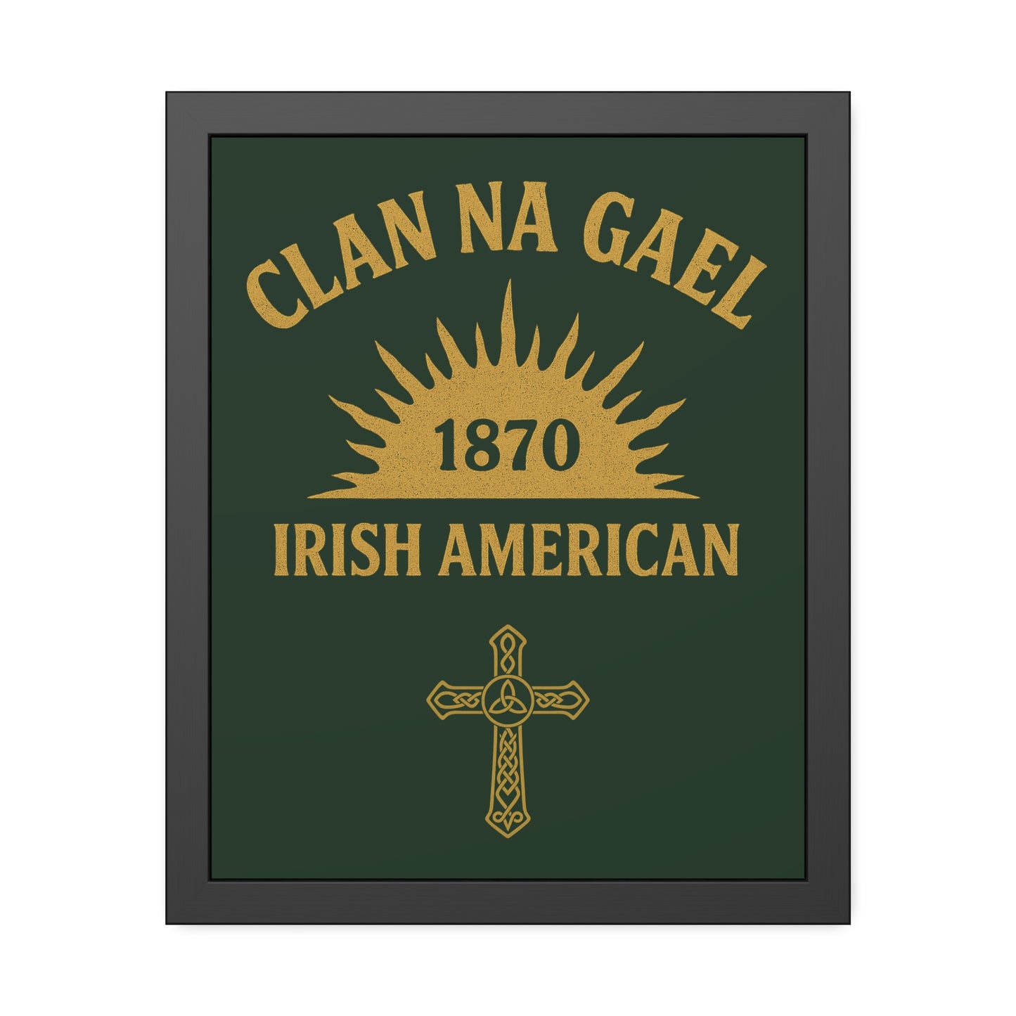 "Clan na Gael - Irish American", Framed Paper Poster (Fenian Green)