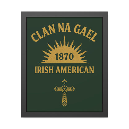"Clan na Gael - Irish American", Framed Paper Poster (Fenian Green)