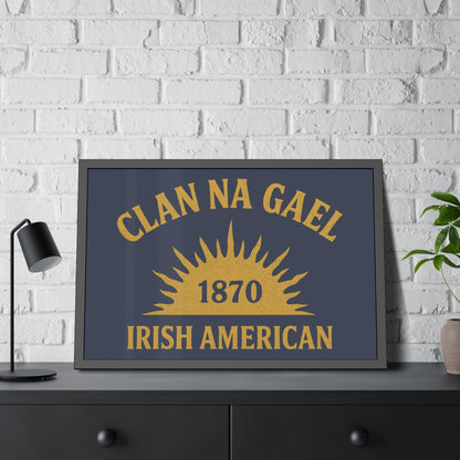 "Clan na Gael - Irish American", Framed Paper Poster (Blue Burka Grey)