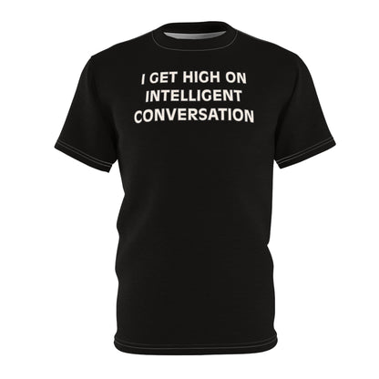 "Intelligent Conversation", Unisex T-shirt (Dark Veil)