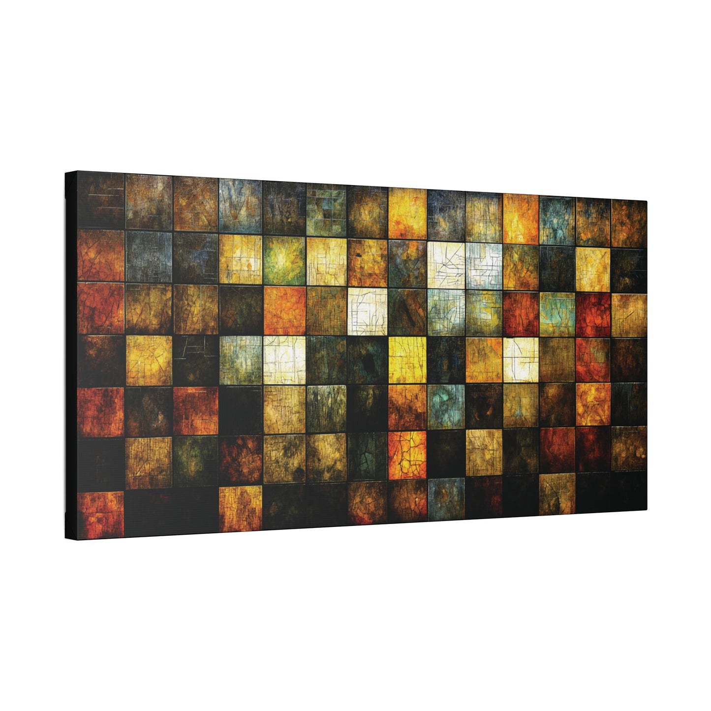 "Wood Block Pattern" #01, Classic Stretched Canvas Fine Art Print