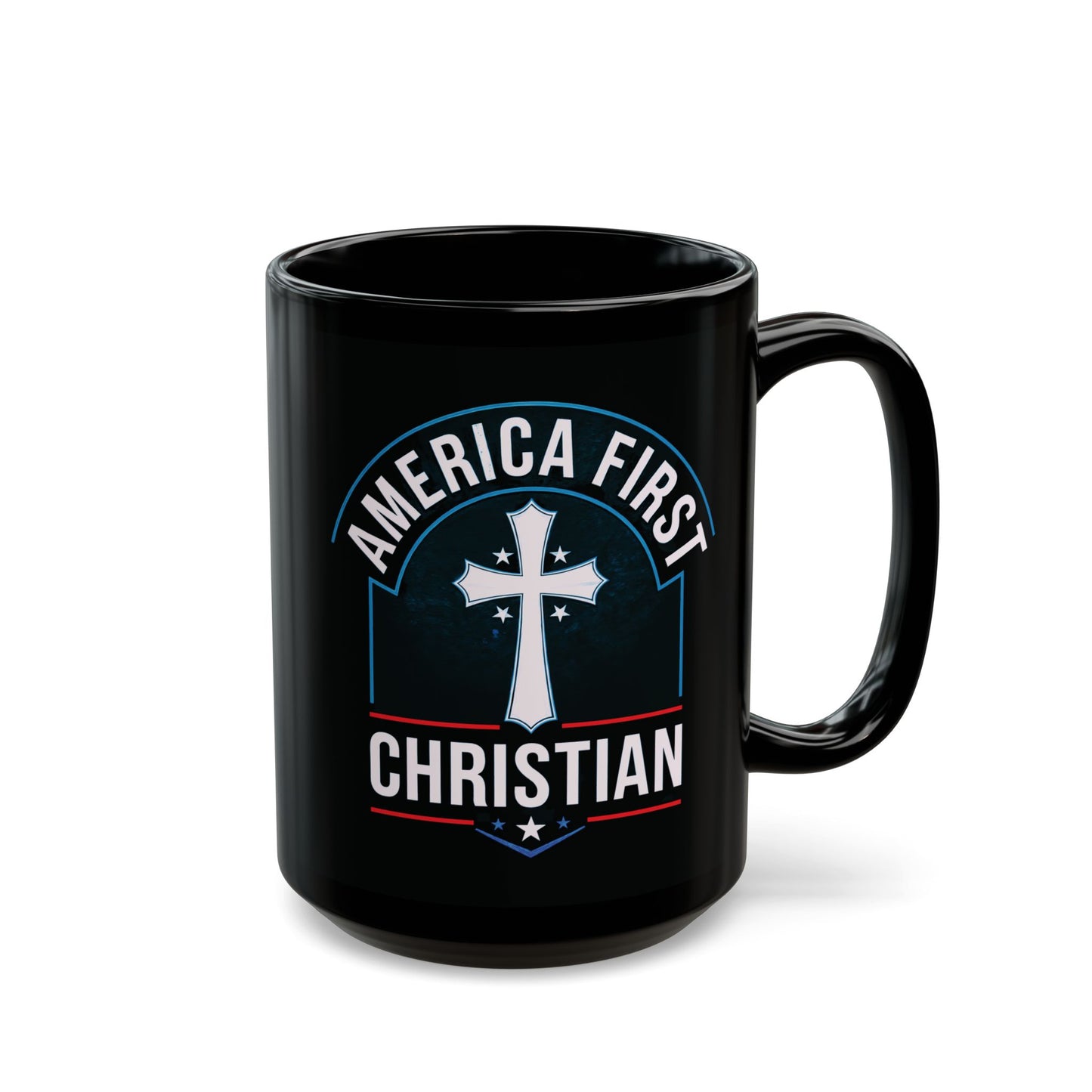 "America First Christian" #02 Black Mug (11oz, 15oz)