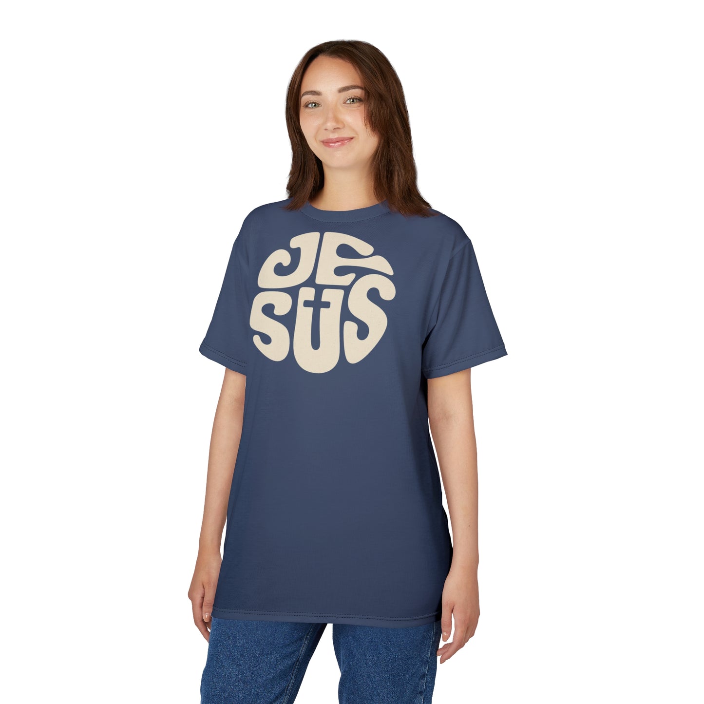 "Retro Jesus", Unisex T-shirt (Signature Blue)