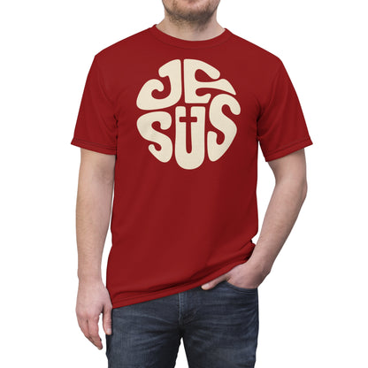 "Retro Jesus", Unisex T-shirt (St Kilda Red)