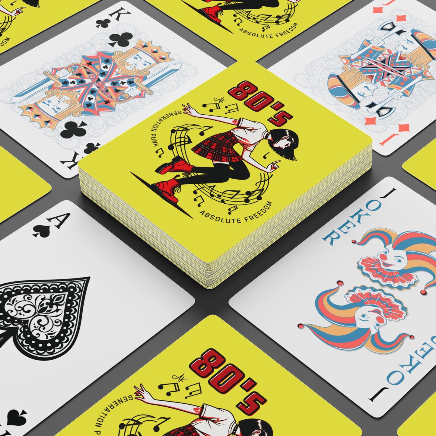 "80's Generation Punk", Retro Playing Cards (Crayola Yellow)