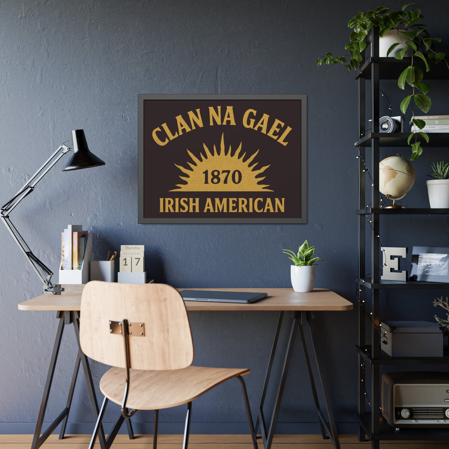 "Clan na Gael - Irish American", Framed Paper Poster (Seal Brown)
