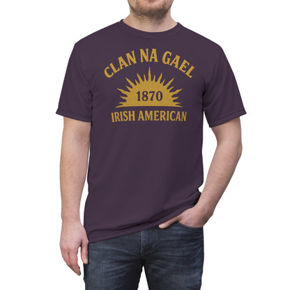 "Clan na Gael - Irish American", Unisex T-shirt (Purple Verbena)