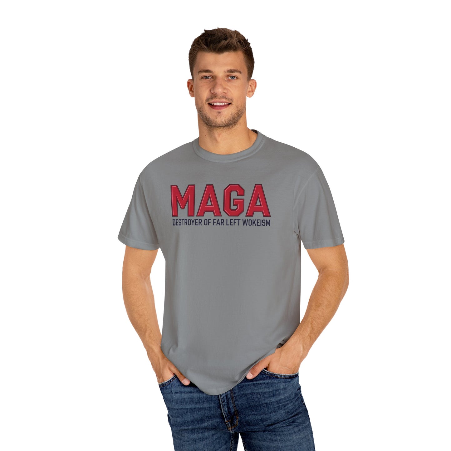 "MAGA - Destroyer of Far Left Wokeism", Unisex T-shirt