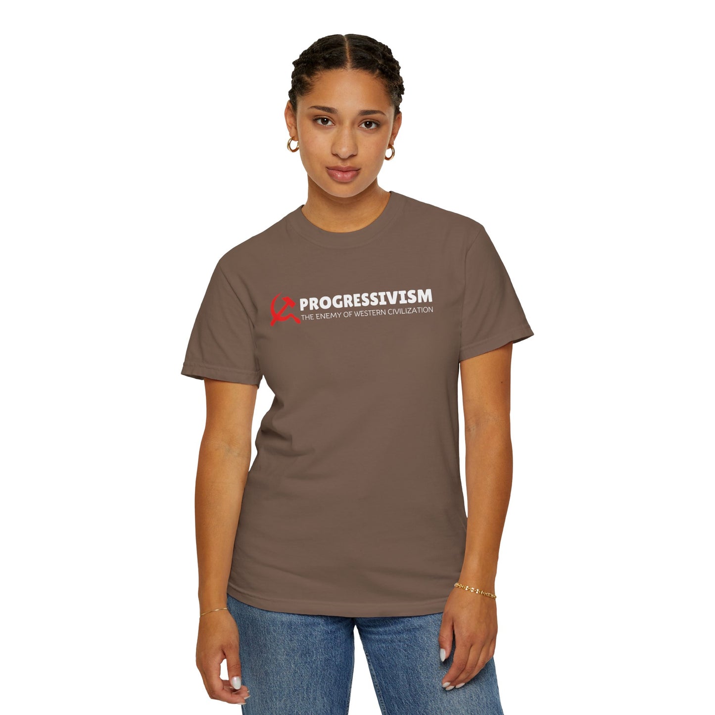 "Progressivism - Enemy of Western Civilization", Unisex T-shirt (Dark Colors)