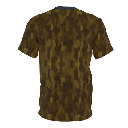 "Swamp Recon Camouflage", Unisex Tee (Drowned Indigo Collar)
