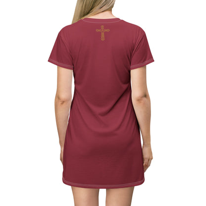 "Clan na Gael - Irish American", T-Shirt Dress (Fénechas Red)