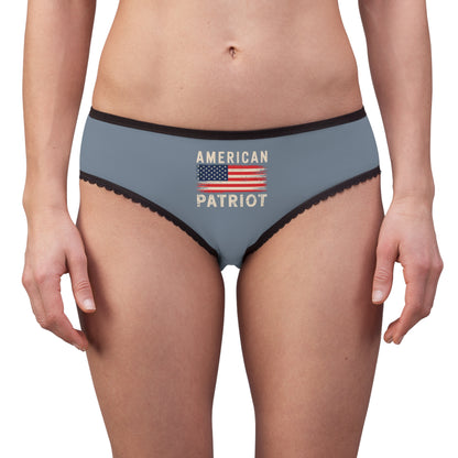"American Patriot" with Flag #02, Women's Briefs (Atlantic Grey)