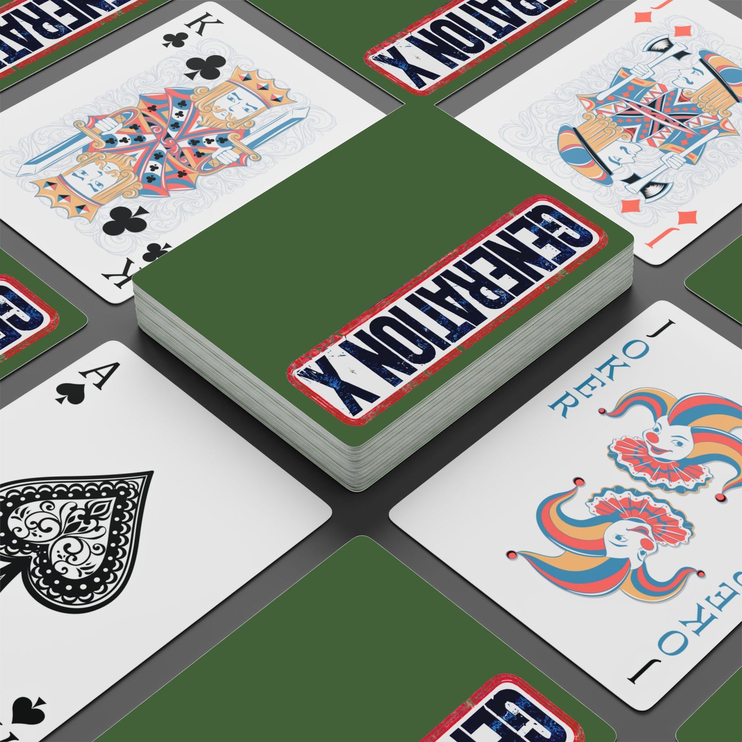 "Generation X", Retro Playing Cards (Fern Green)
