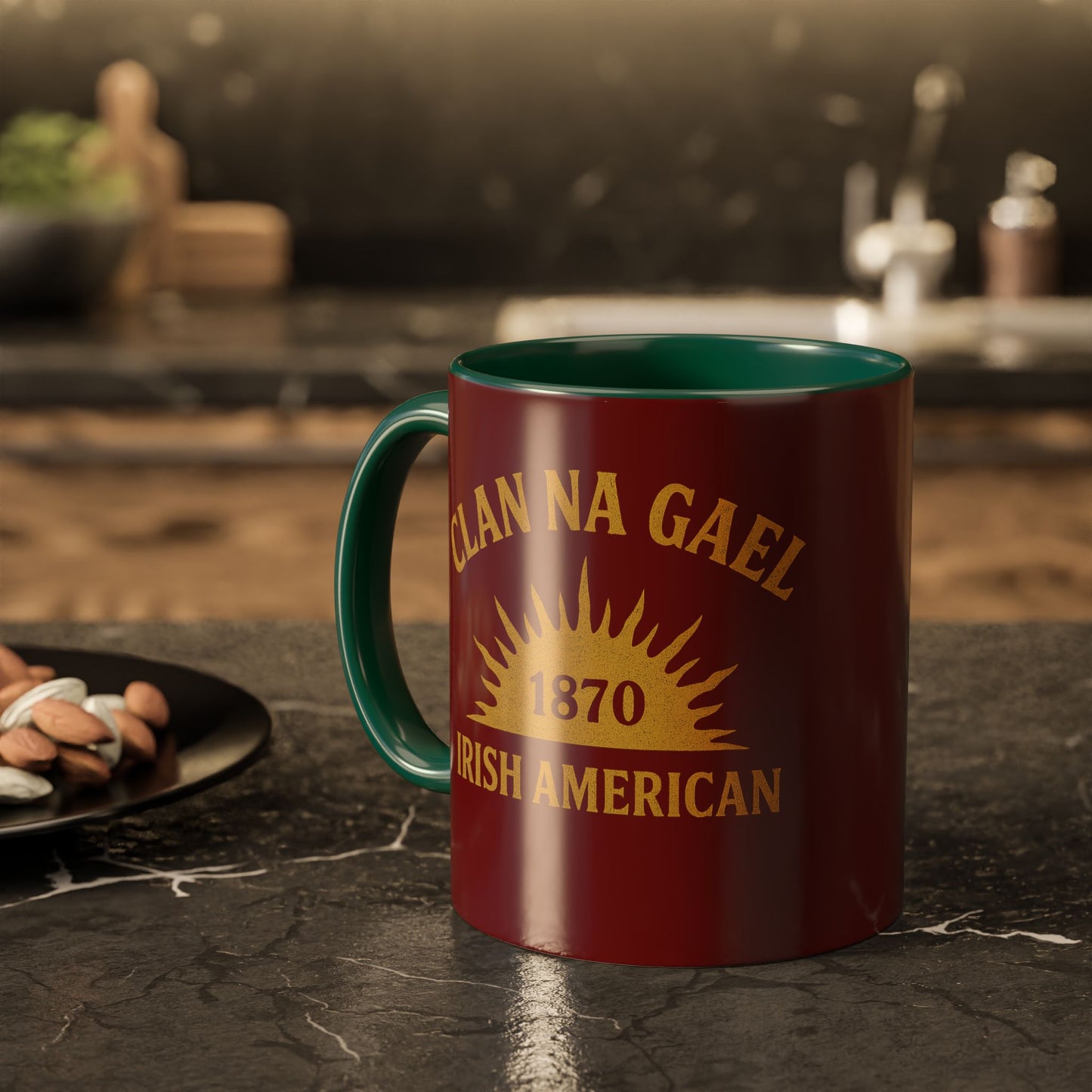 "Clan na Gael - Irish American", Colorful Mugs (11oz, 15oz) (Palladius Red)
