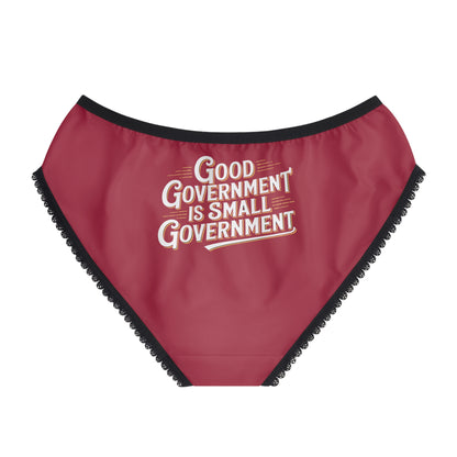 "Good Government is Small Government", Women's Briefs (Old Glory Red)