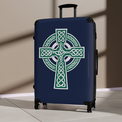 "A Simple Gaelic High Cross", Suitcases (Dark Blue)