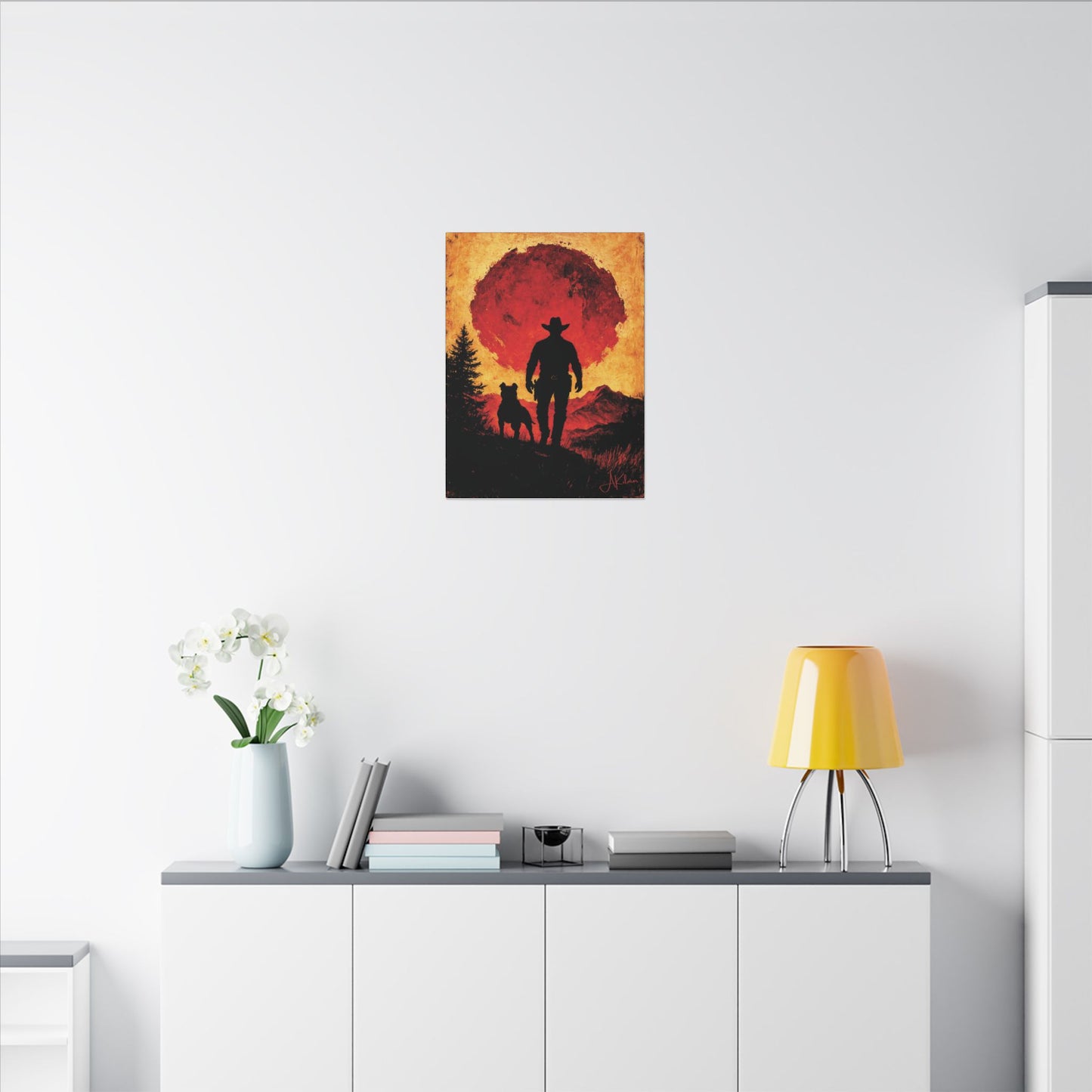 "Watchman of the Red Sun", Matte Canvas Fine Art Print