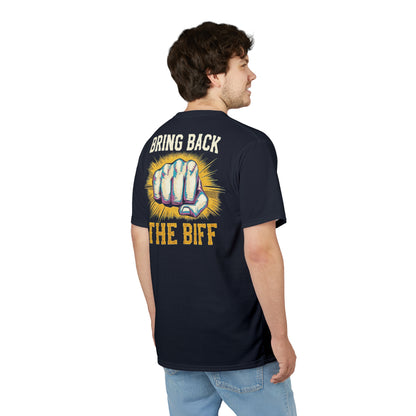 "Bring Back The Biff", Unisex T-shirt (Blackstone Blue)