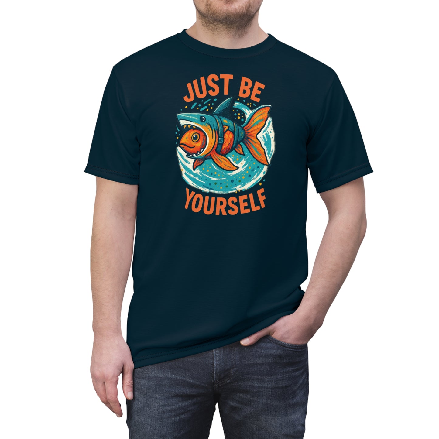 "Just Be Yourself", Unisex T-shirt (Atlantic Storm)