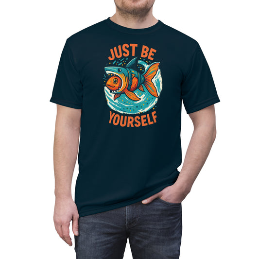 "Just Be Yourself", Unisex T-shirt (Atlantic Storm)