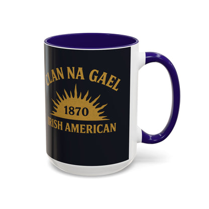 "Clan na Gael - Irish American", Colorful Mugs (11oz, 15oz) (Black Denim)