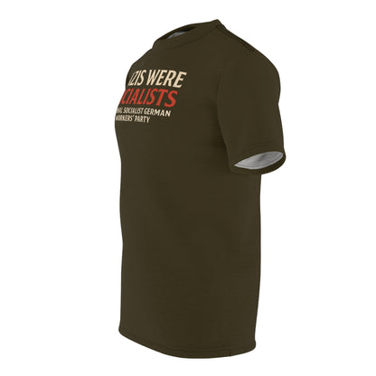 "Nazis were Socialists", Unisex T-shirt (Olive Drab Brown)