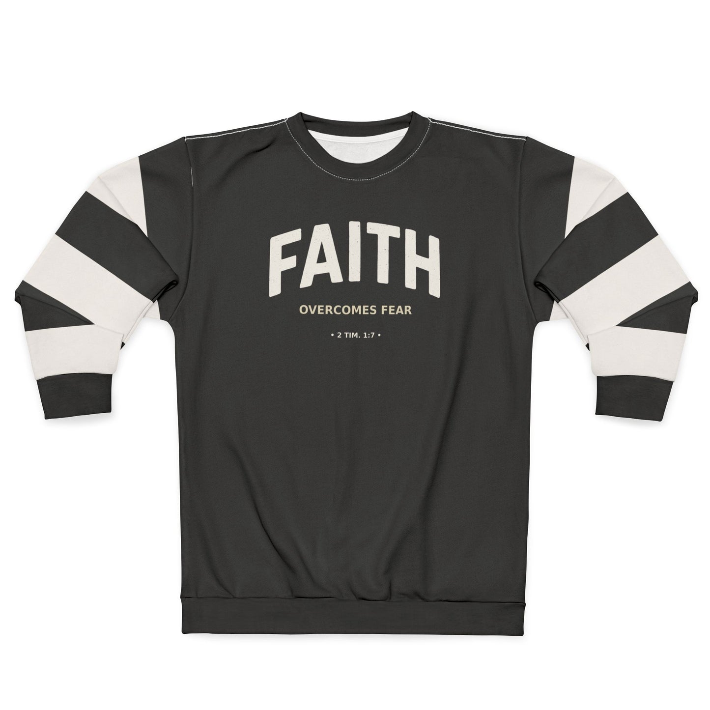 "Faith Overcomes Fear", Unisex Sweatshirt (Moonless Black)