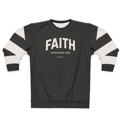 "Faith Overcomes Fear", Unisex Sweatshirt (Moonless Black)