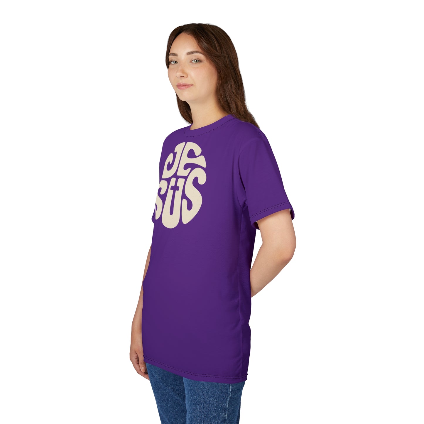 "Retro Jesus", Unisex T-shirt (Storm Purple)