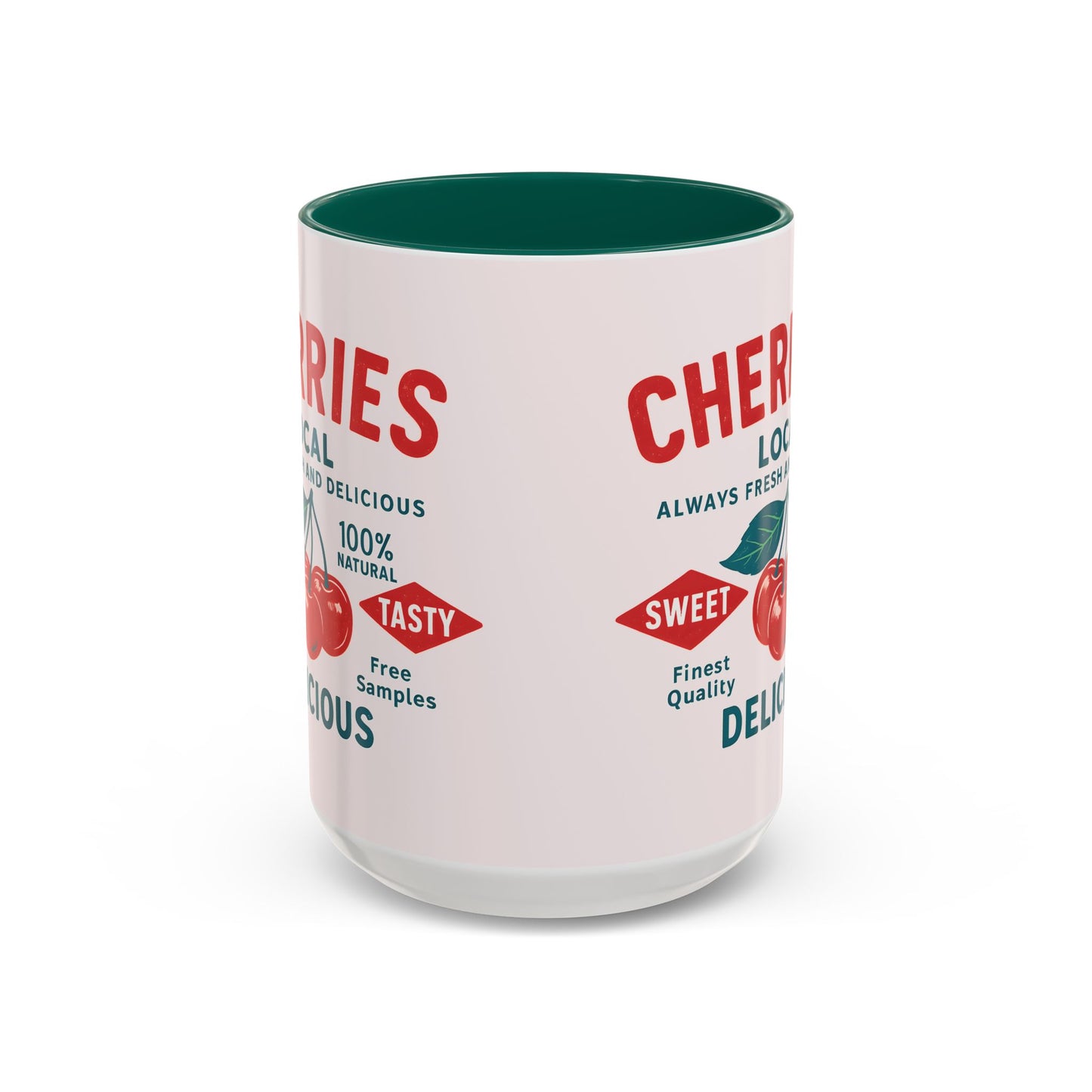 "Delicious Cherries", Colorful Mugs (11oz, 15oz) (Sea Salt Sherbet)