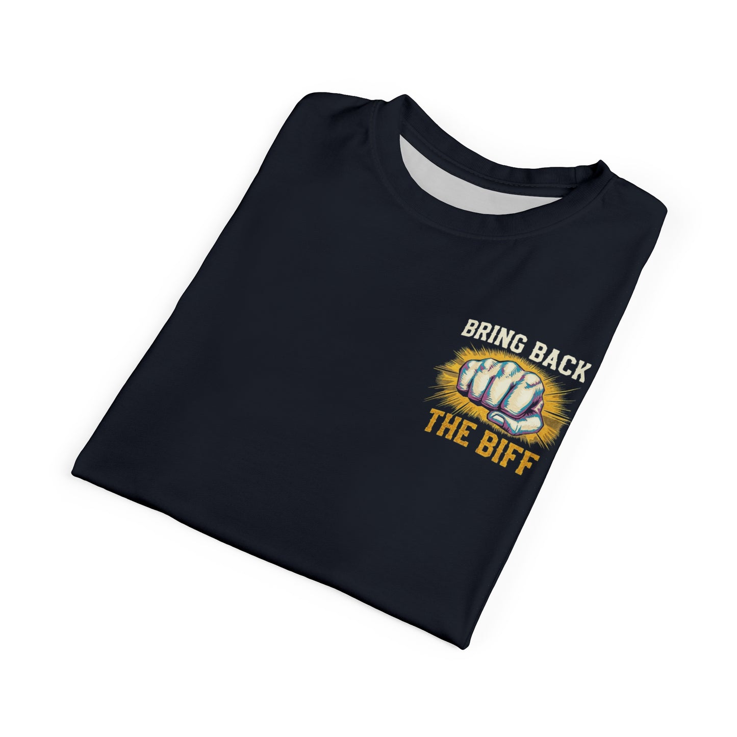 "Bring Back The Biff", Unisex T-shirt (Blackstone Blue)