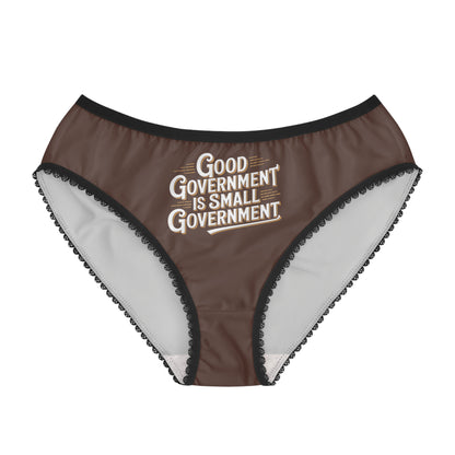 "Good Government is Small Government", Women's Briefs (Dark Rust Brown)