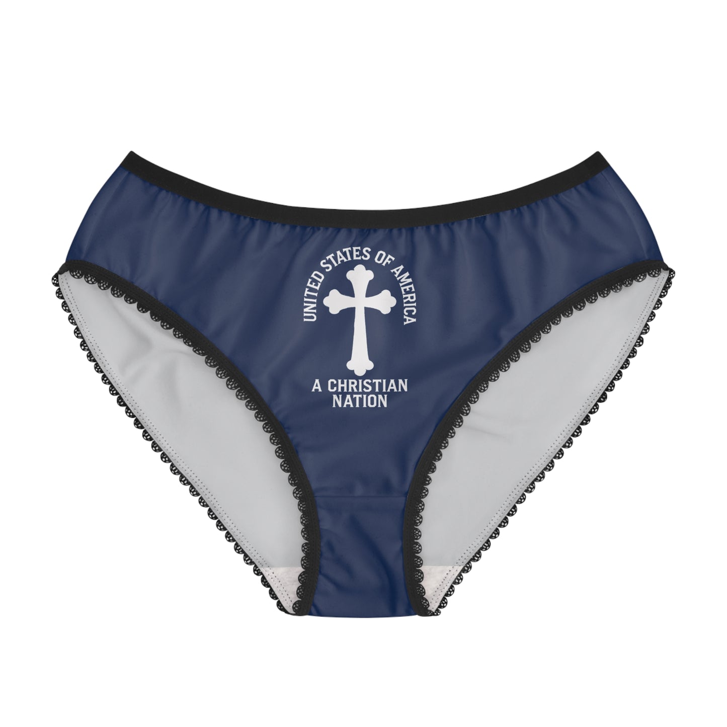 "USA - A Christian Nation" #04, Women's Briefs (Old Glory Blue)