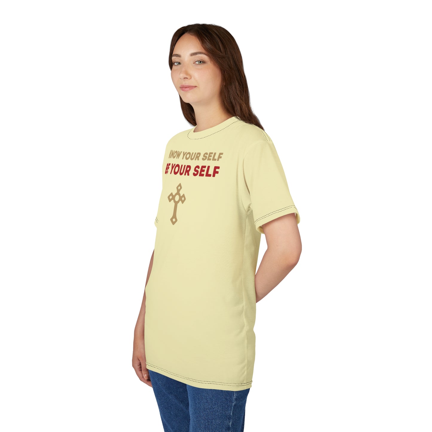 "Know Your Self", Unisex T-shirt (Primrose Light)