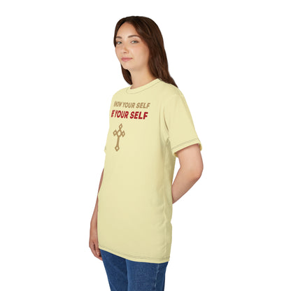 "Know Your Self", Unisex T-shirt (Primrose Light)