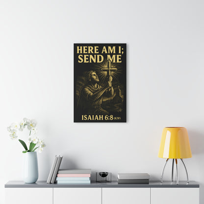 "Isaiah 6:8 (KJV)", Acrylic Wall Prints (French Cleat Hanging) (Shadow Black)
