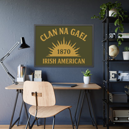"Clan na Gael - Irish American", Framed Paper Poster (Fianna Green)