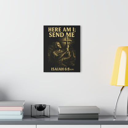"Isaiah 6:8 (KJV)", Acrylic Wall Prints (French Cleat Hanging) (Shadow Black)