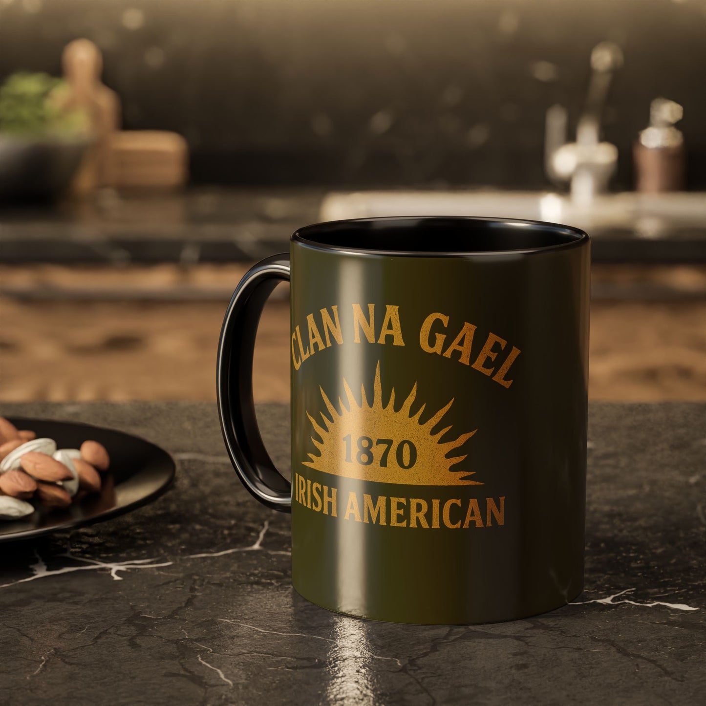 "Clan na Gael - Irish American", Colorful Mugs (11oz, 15oz) (Fianna Green)