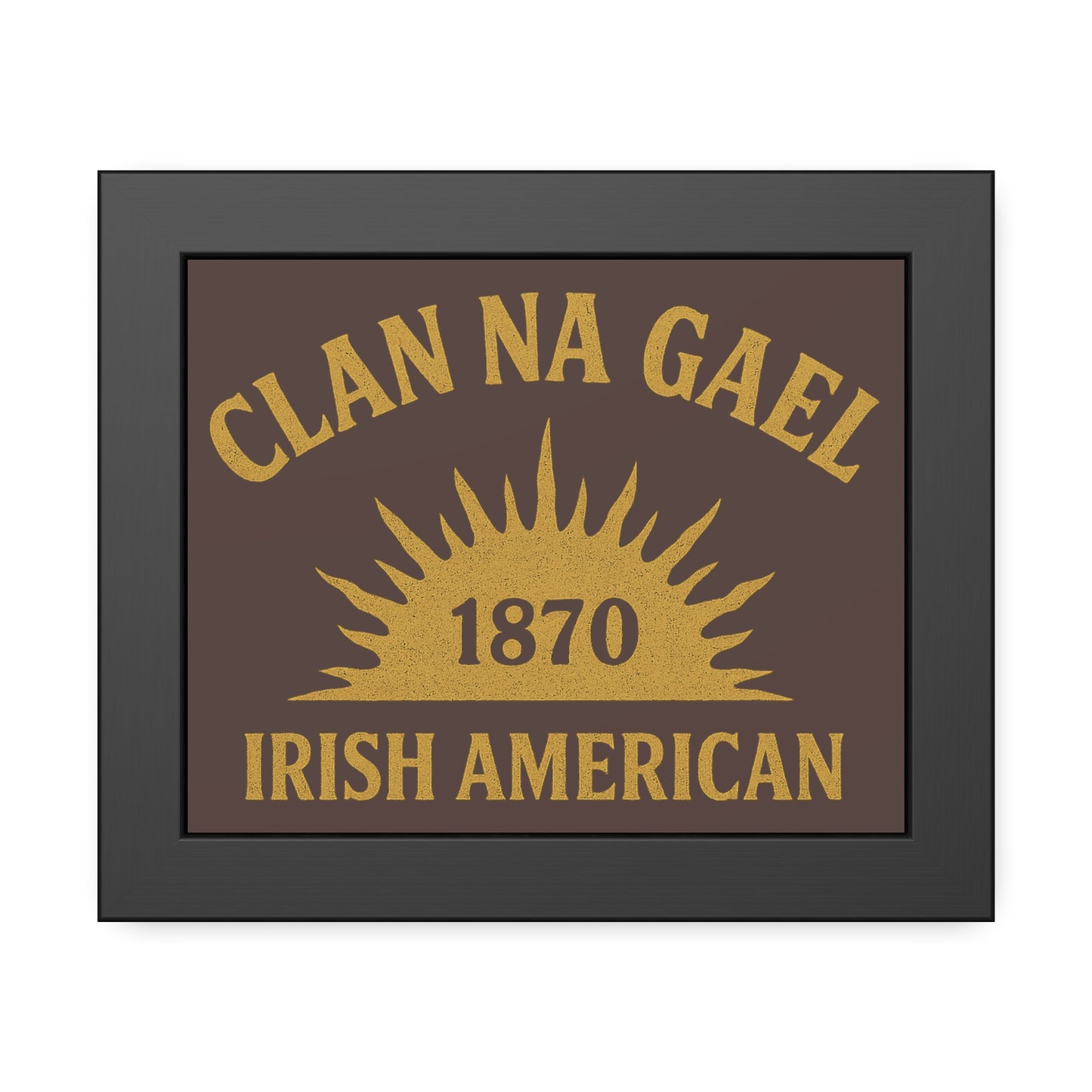 "Clan na Gael - Irish American", Framed Paper Poster (Wild Boar Brown)