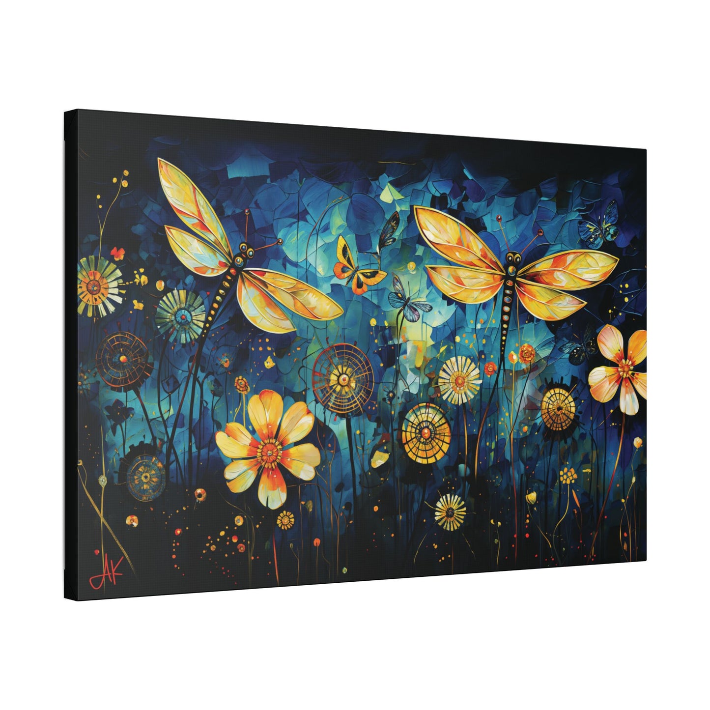"Lucky Day Dragonflies", Stretched Classic Canvas Fine Art Print