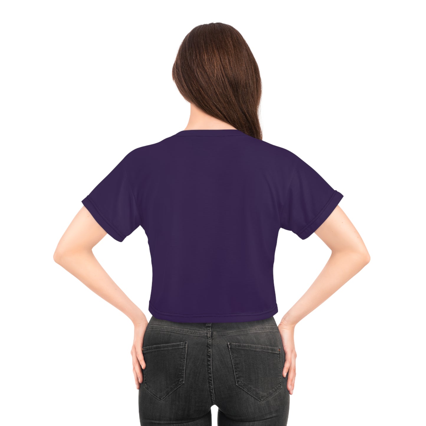 "Nazis were Socialists", Wearable Pattern Art Crop Tee (Russian Violet)